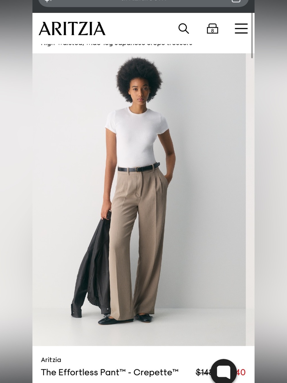 Aritzia The Effortless Pant™ in Taupe